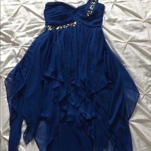 High-low royal blue formal dress